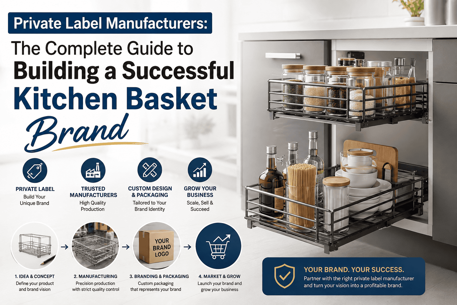 Private Label Manufacturers: The Complete Guide to Building a Successful Kitchen Basket Brand