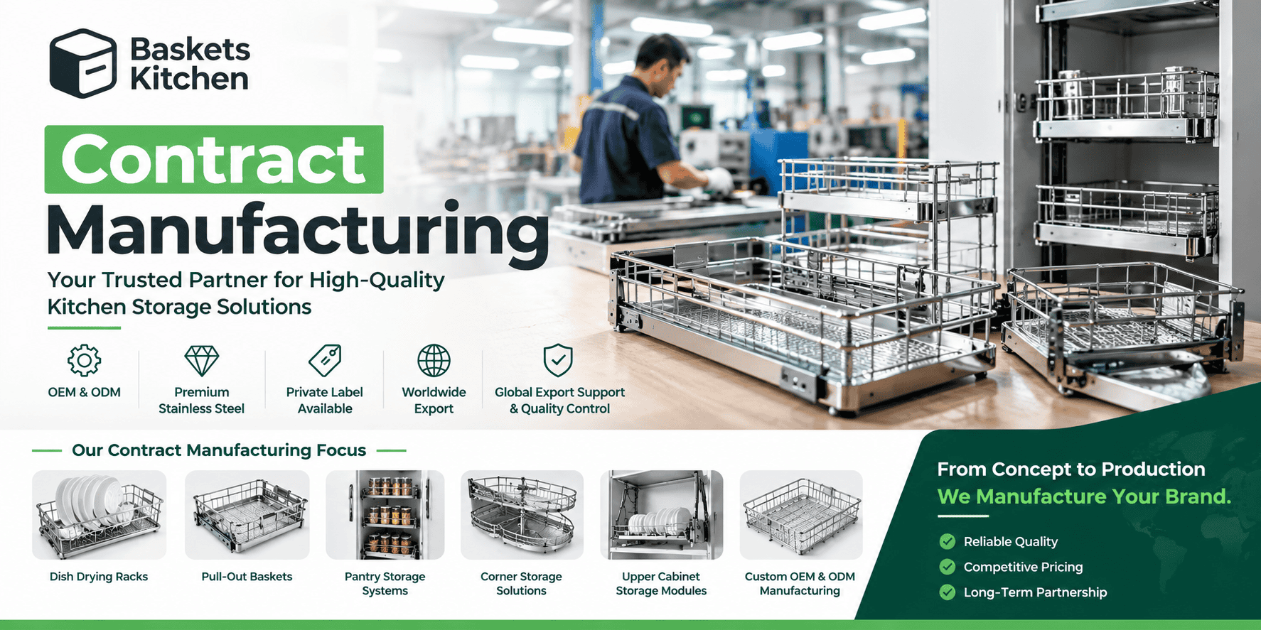 Baskets Kitchen Contract Manufacturing